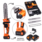 Kompaktna Aku Žaga | 2x 21V 4Ah + 2 meča in 2 verigi