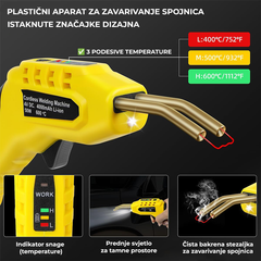 Aku pištola za varjenje plastike + 200 sponk