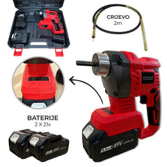 Akumulatorski vibrator za beton 21V x 2 + cev 2 m