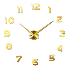 XXL 3D stenska ura zlata, črna