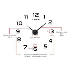 XXL 3D stenska ura zlata, črna