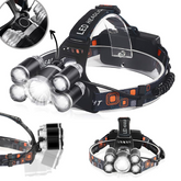 ZOOM led naglavna lampa 5×Cree T6 | domet 300 m, vodootporna