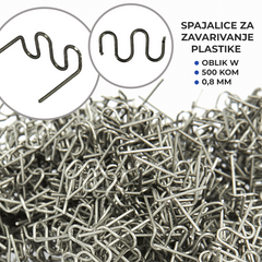 Sponke za varjenje plastike – oblika W / 500 kos / 0,8 mm