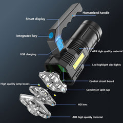 Taktična led svetilka 2v1 z baterijo za ponovno polnjenje