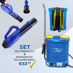Trimax combo set Aku škropilnica + razpršilec za poljedelstvo