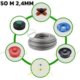 Jekleni navoj za trimerje (lan) 2,4 x 50 metrov