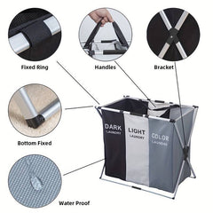 Košara za perilo s tremi prekati