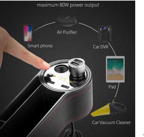 Avtomobilski organizator z 2 usb izhodoma