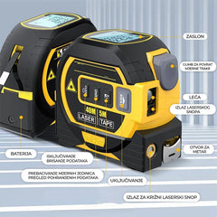 3v1 laserski merilnik 5m z LCD zaslonom, domet 40M