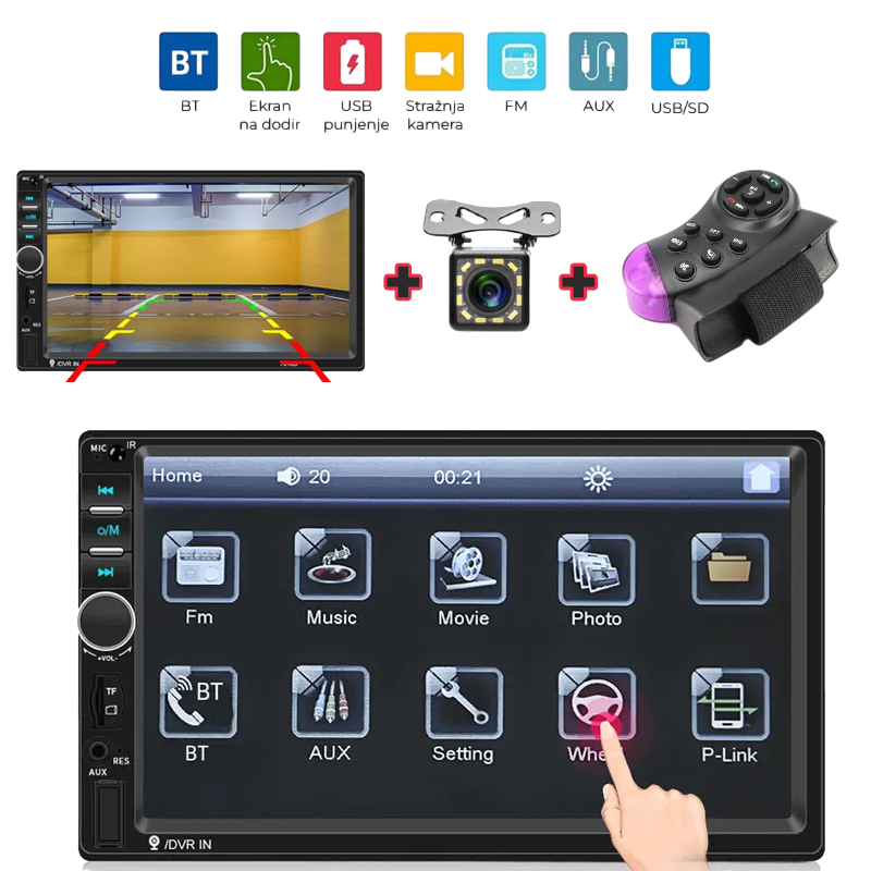 AVTO RADIO LCD WDS-35 s parkirno kamero