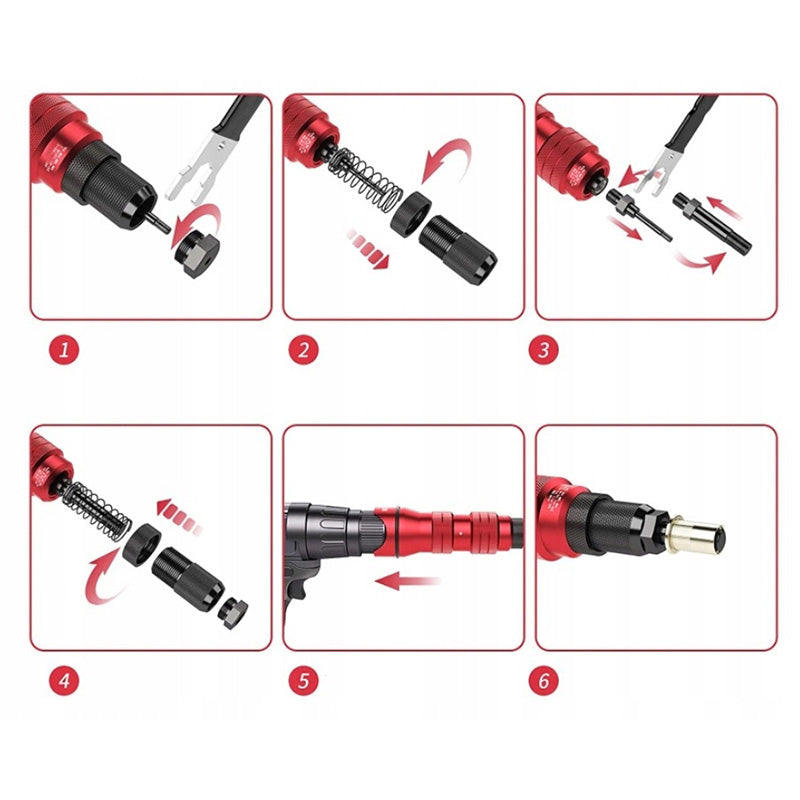 Kovinski adapter za sveder - izvijač za zakovice M3 - M10