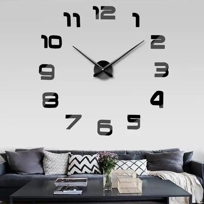 XXL 3D stenska ura zlata, črna