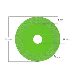Dijamantna rezna ploča za staklo i kamen 110mm PAR