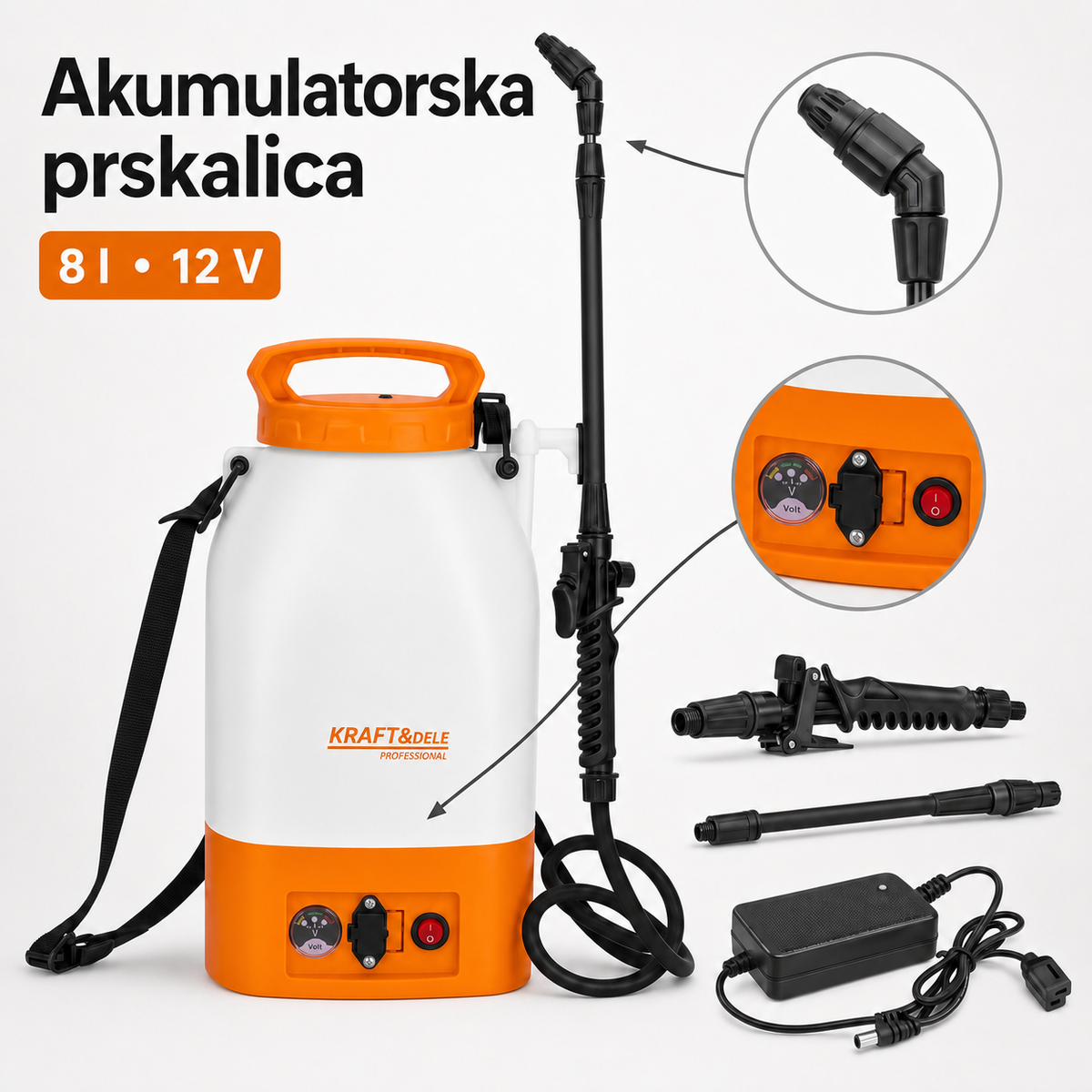 Akumulatorska leđna prskalica 8l