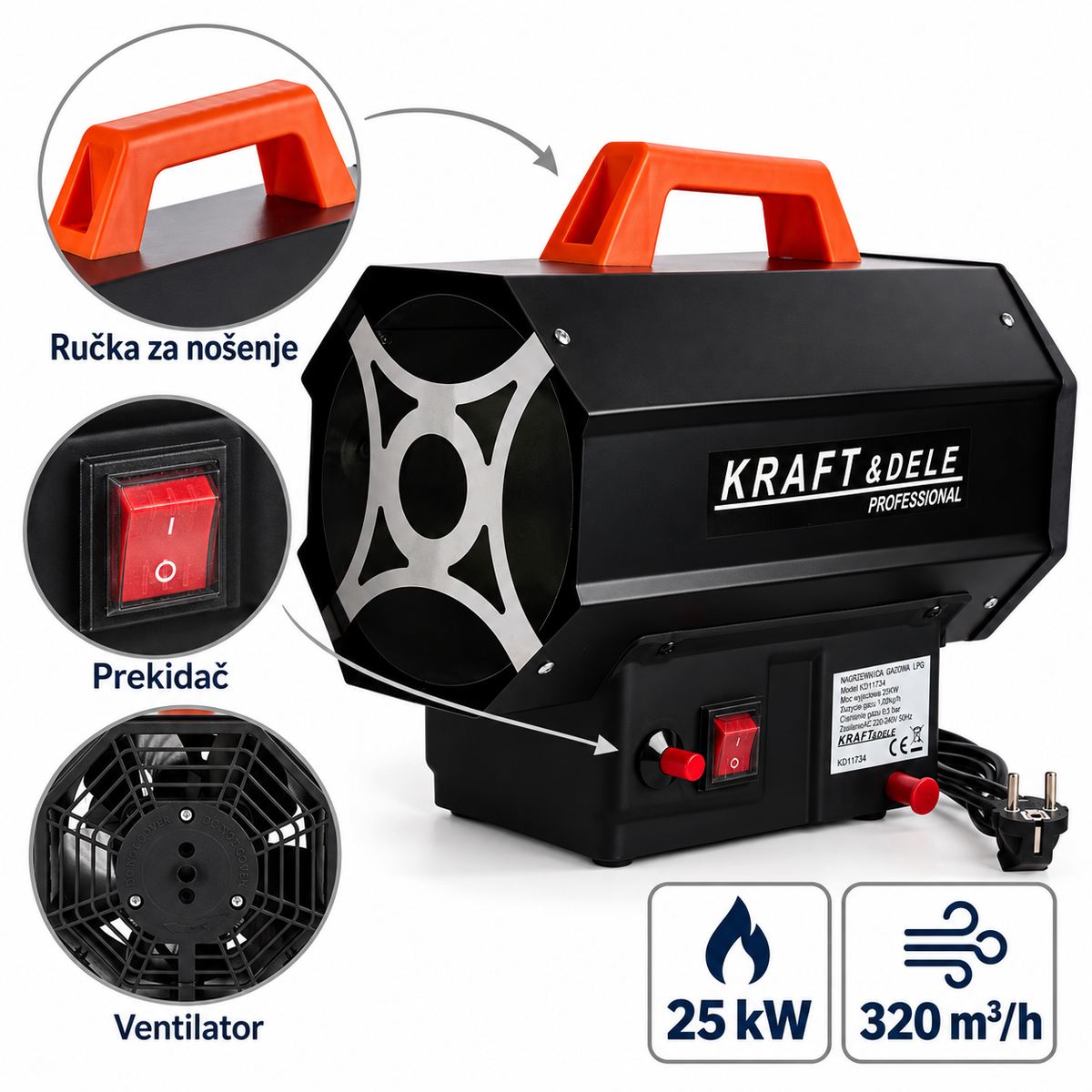 Plinska grijalica 25 kW s reduktorom KD11734