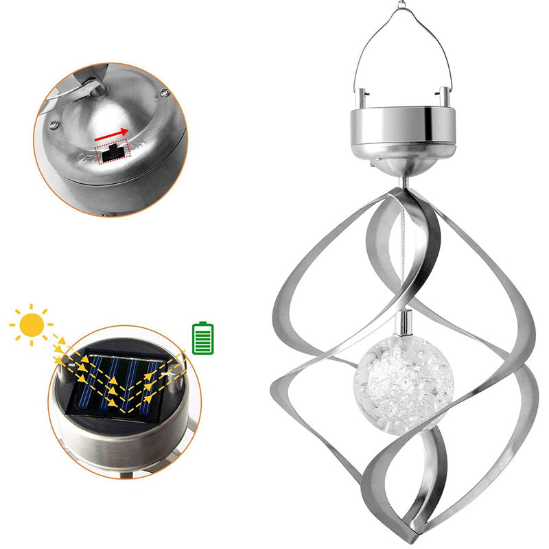 Solarna spiralna zunanja RGB svetilka