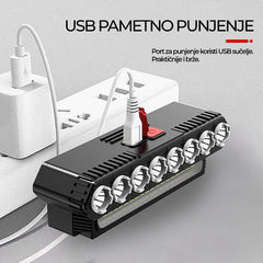 Naglavna luč za ponovno polnjenje USB | 8 LED diod