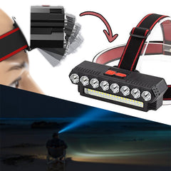 Naglavna luč za ponovno polnjenje USB | 8 LED diod