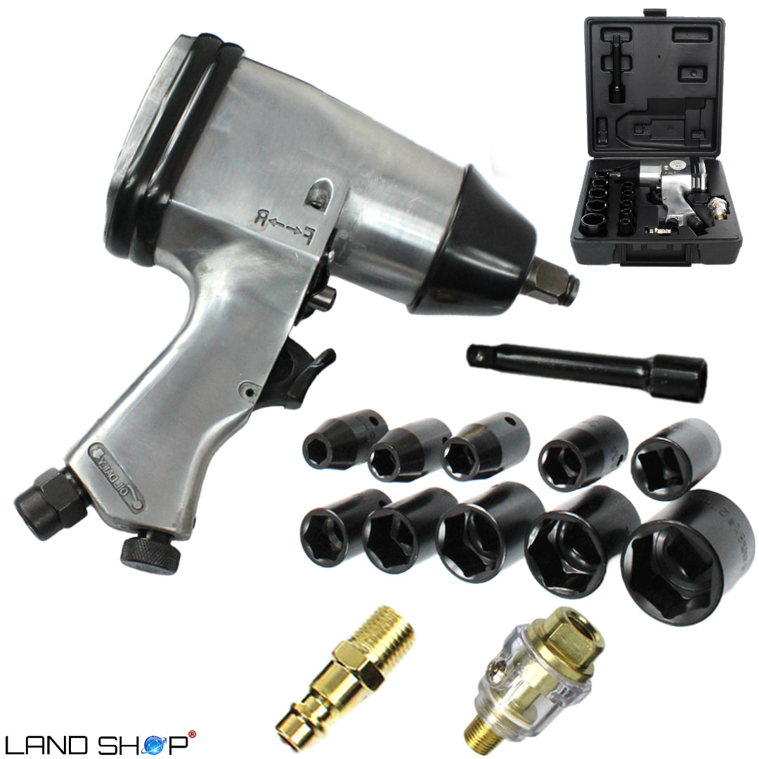 Udarni izvijač Air - pnevmatski 1/2" 314Nm+ komplet nasadnih ključev