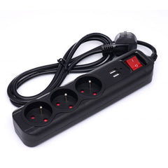 Podaljšek s 3 vtičnicami in 2 USB vhodoma