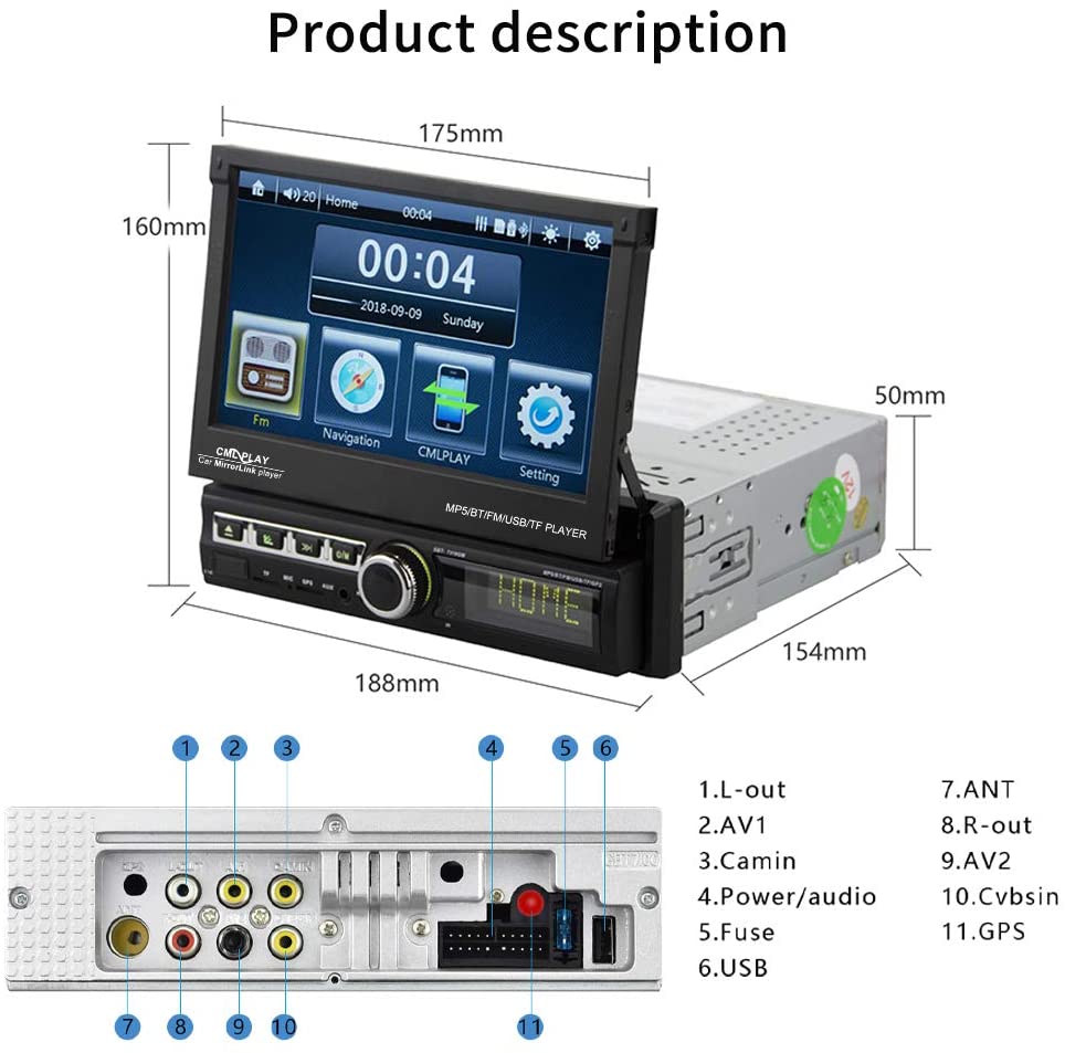 Bluetooth MP5 Multimedijalni Autoradio